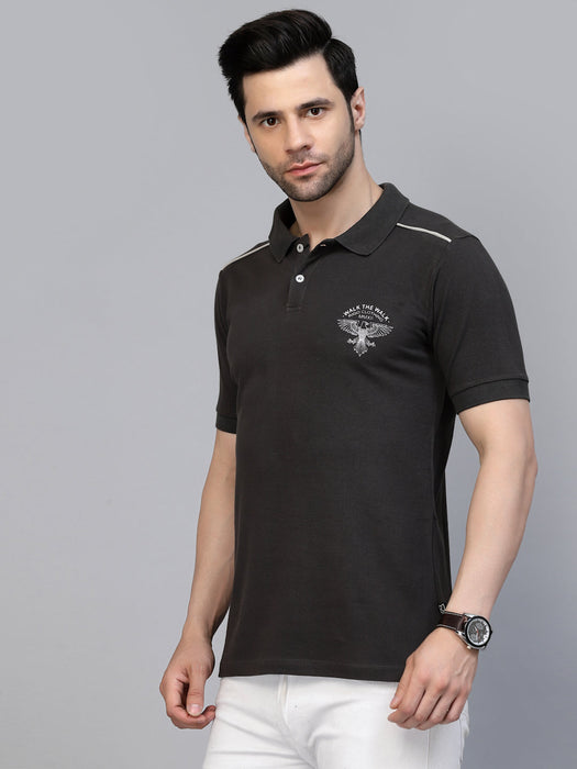 Typographic Printed Half Sleeves Polo T-Shirt