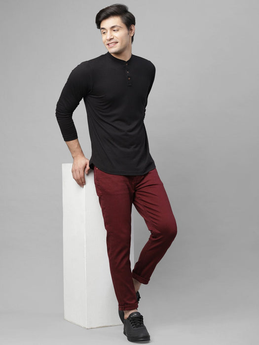 Henley Cotton Full Sleeve T-Shirt