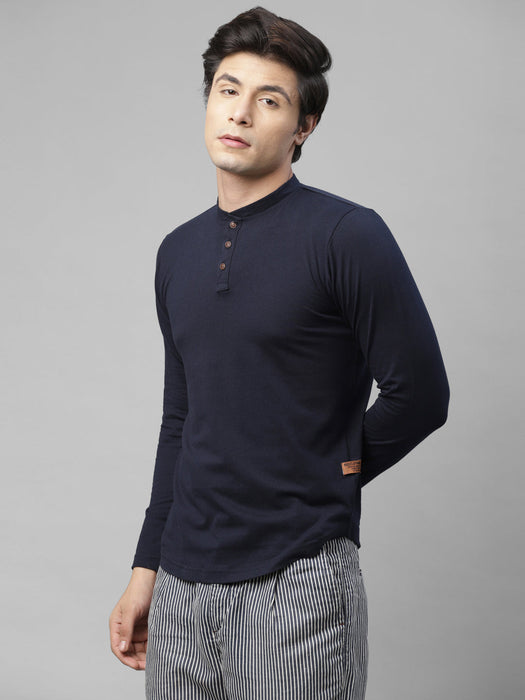 Henley Cotton Full Sleeve T-Shirt