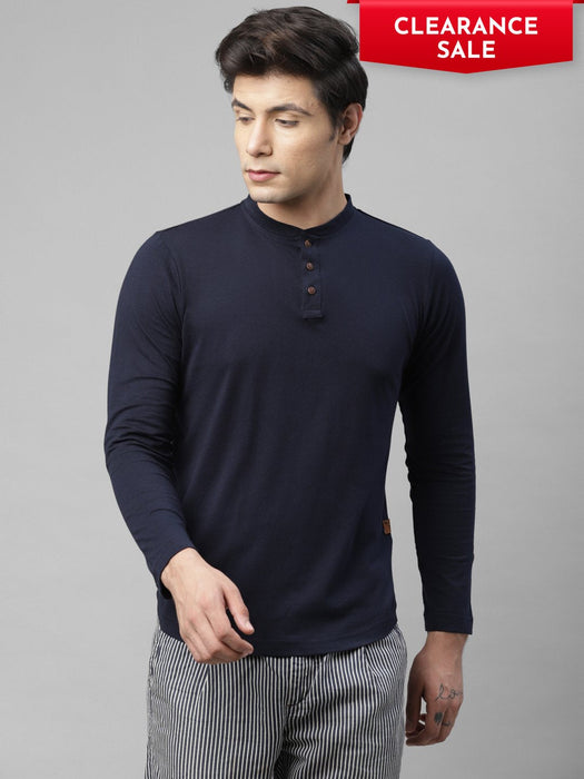 Henley Cotton Full Sleeve T-Shirt