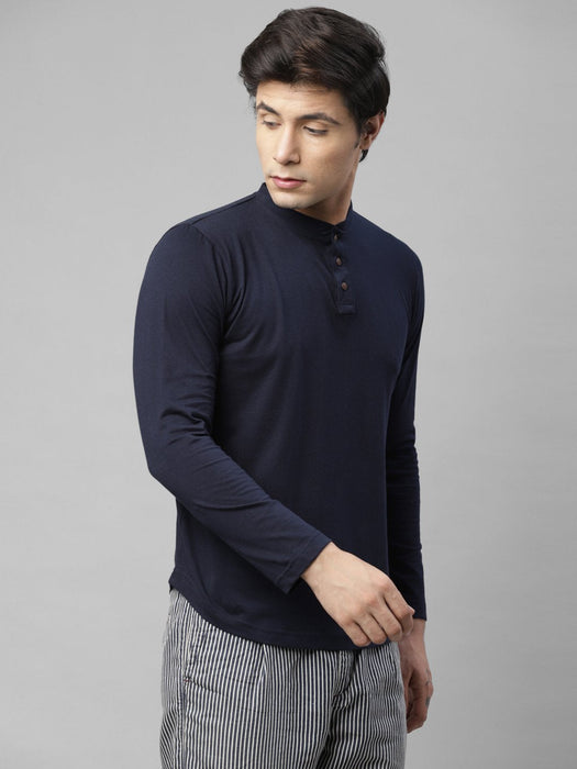 Henley Cotton Full Sleeve T-Shirt