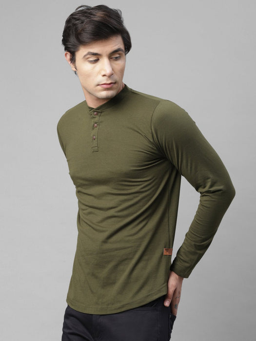 Henley Cotton Full Sleeve T-Shirt