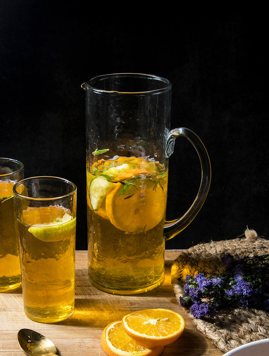 Hammered Pitcher & Glass Set