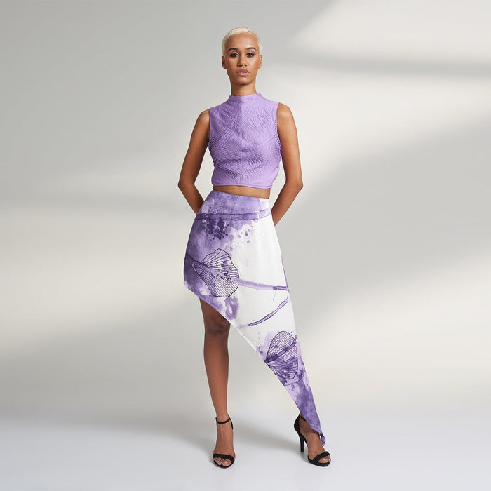 ORGANIC PLEATED LILAC PURPLE TOP