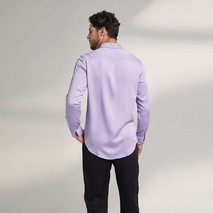 ORGANIC LOTUS SILK SOLID LILAC PURPLE SHIRT