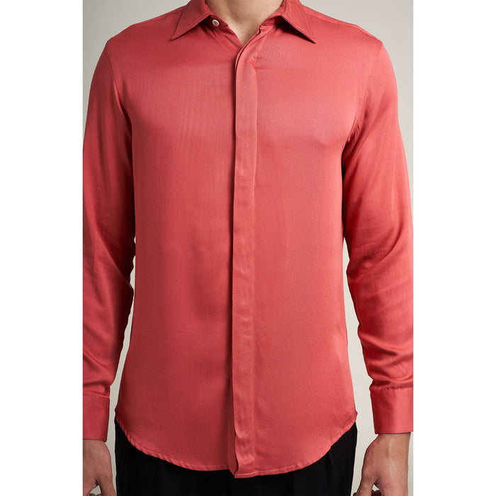 ORGANIC SOLID CRIMSON RED SHIRT