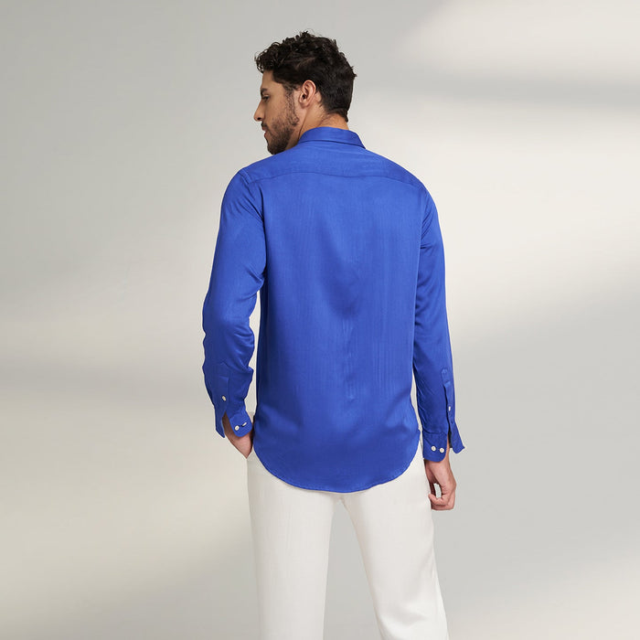 ORGANIC ROYAL BLUE DRESS SHIRT MEN