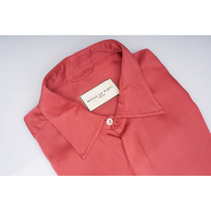 ORGANIC SOLID CRIMSON RED SHIRT