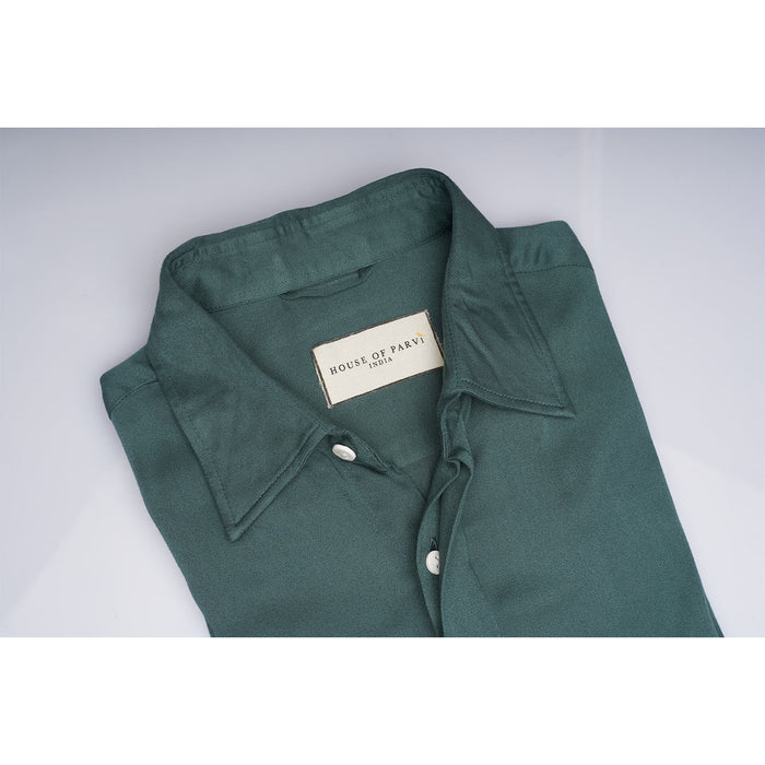 ORGANIC SOLID SAGE GREEN MENS DRESS SHIRT