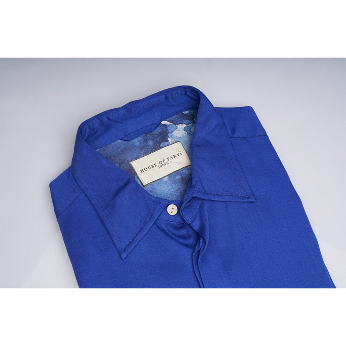 ORGANIC ROYAL BLUE DRESS SHIRT MEN