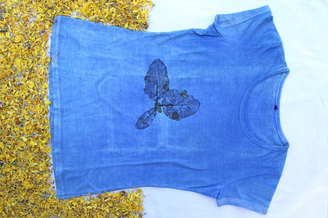 Bageeya Eco-printed Organic Cotton T-shirt | Crafted with Sacred temple flowers and Ayurvedic herbs