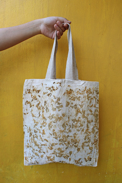 Bageeya Eco-Printed Recycled cotton Packaging Bag | Crafted with Sacred temple flowers and Ayurvedic herbs