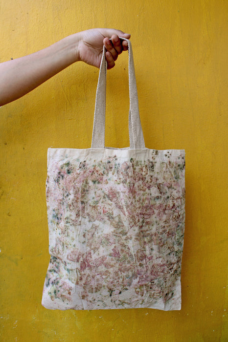 Bageeya Eco-Printed Recycled cotton Packaging Bag | Crafted with Sacred temple flowers and Ayurvedic herbs