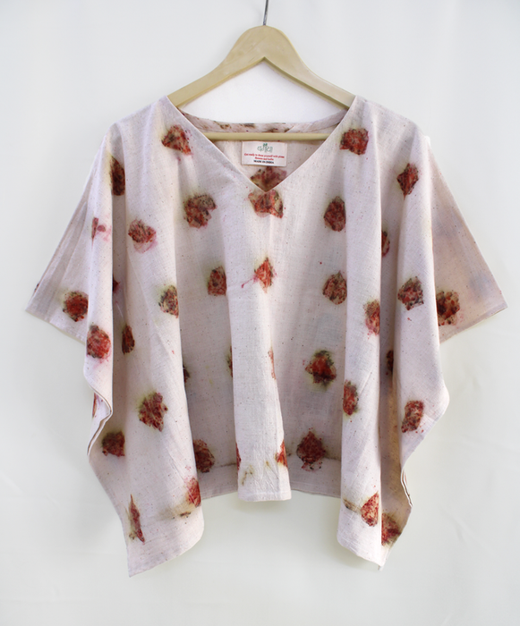 Bageeya "Gulab" Handwoven Organic cotton Crop top | Crafted with Sacred temple Roses