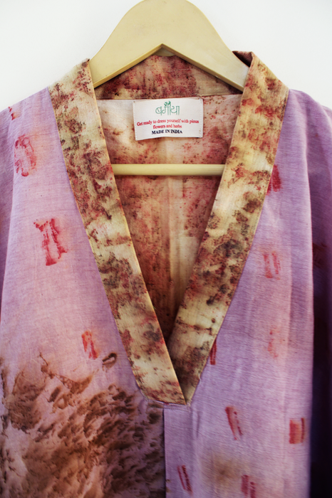 Bageeya "Sakura" Handwoven Organic Cotton Kimono Tunic | Crafted with Sacred Temple Marigolds, Roses and Sandalwood