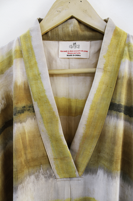 Bageeya "Aranya" Handwoven Khadi Tussar Cotton | Crafted with Harda and Amba Haldi