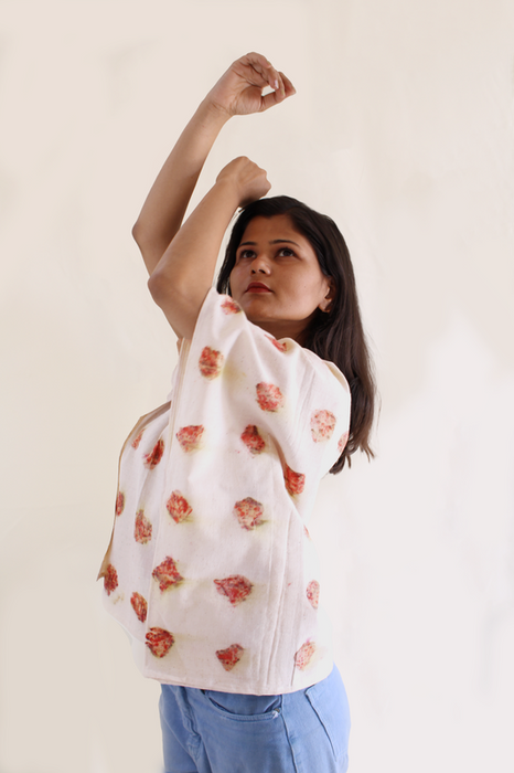 Bageeya "Gulab" Handwoven Organic cotton Crop top | Crafted with Sacred temple Roses