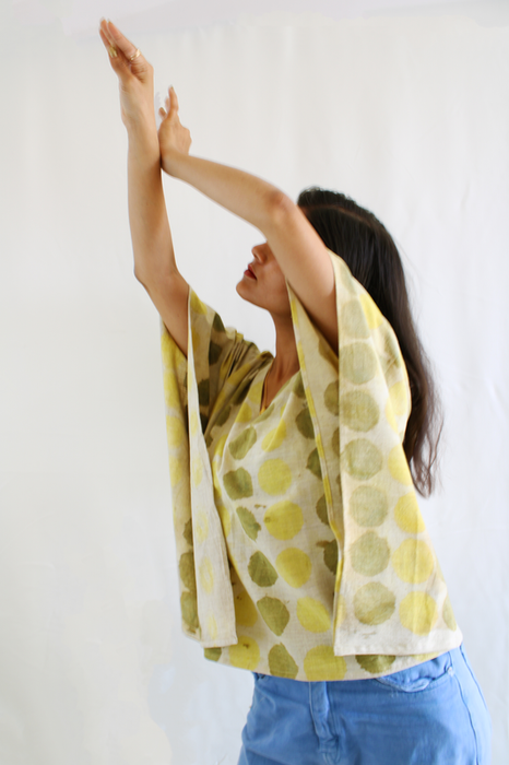 Bageeya "Tumm tumm" Handwoven Organic cotton Crop top | Crafted with Harda and Amba Haldi