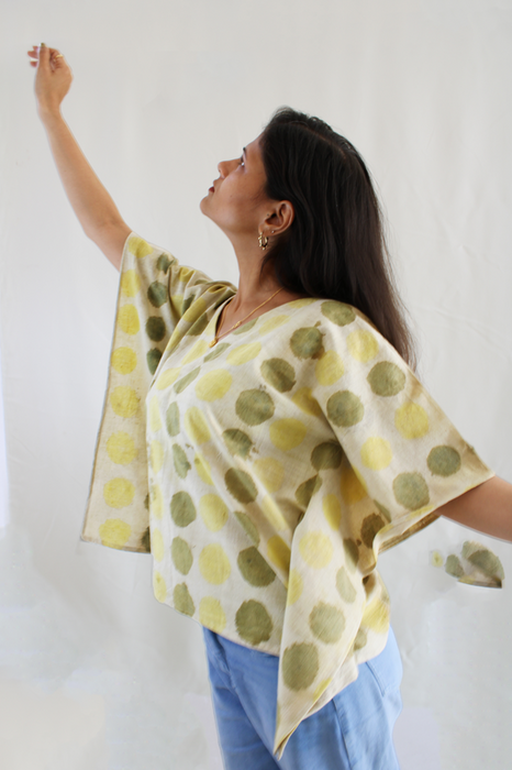 Bageeya "Tumm tumm" Handwoven Organic cotton Crop top | Crafted with Harda and Amba Haldi