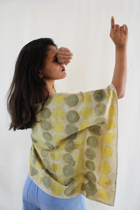 Bageeya "Tumm tumm" Handwoven Organic cotton Crop top | Crafted with Harda and Amba Haldi