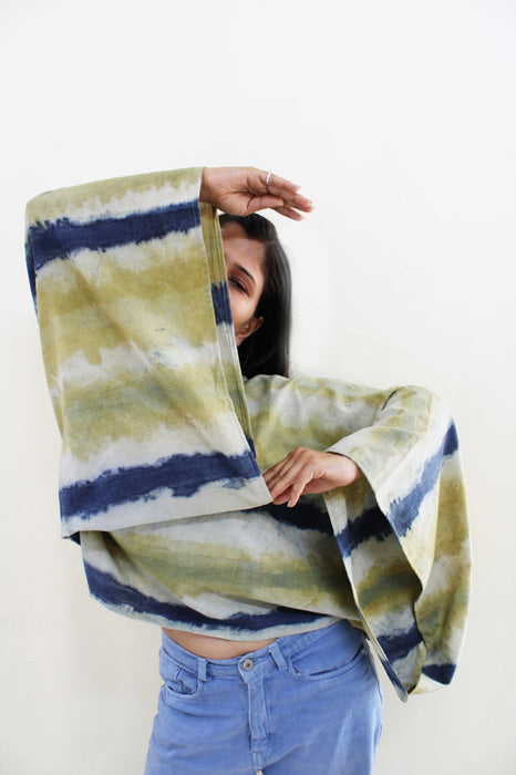 Bageeya "Rekha" Handwoven Organic cotton Box top | Crafted with Harda and Indigo