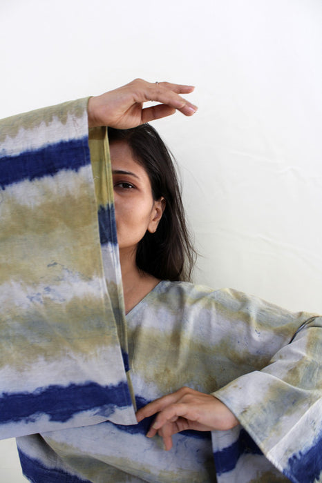 Bageeya "Rekha" Handwoven Organic cotton Box top | Crafted with Harda and Indigo