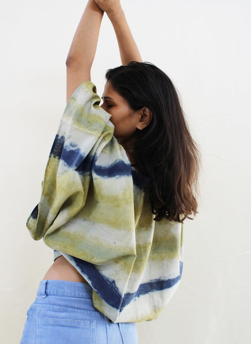 Bageeya "Rekha" Handwoven Organic cotton Box top | Crafted with Harda and Indigo