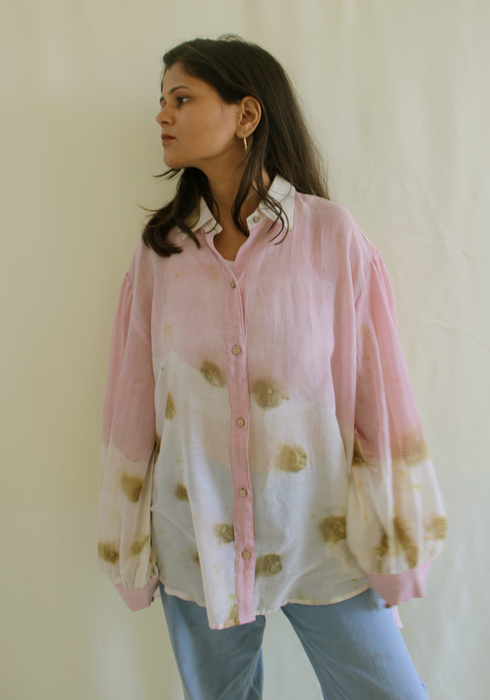 Bageeya "Sora" Handwoven Mul Shirt | Crafted with Sacred Temple Roses and Lac