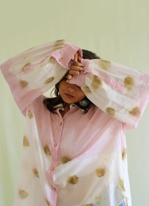 Bageeya "Sora" Handwoven Mul Shirt | Crafted with Sacred Temple Roses and Lac