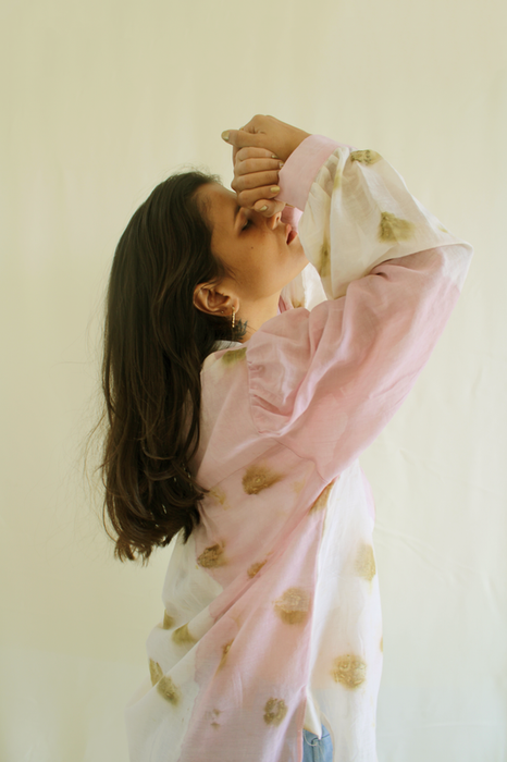 Bageeya "Sora" Handwoven Mul Shirt | Crafted with Sacred Temple Roses and Lac