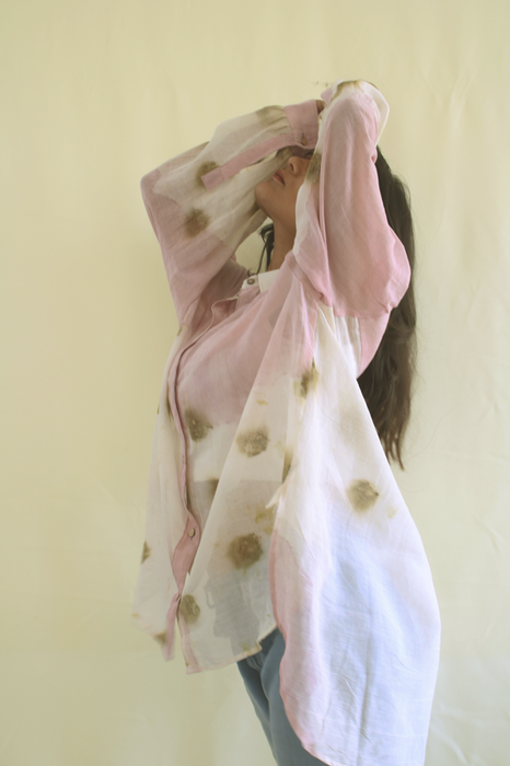 Bageeya "Sora" Handwoven Mul Shirt | Crafted with Sacred Temple Roses and Lac