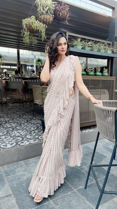 The Golden Hour Ruffle Saree