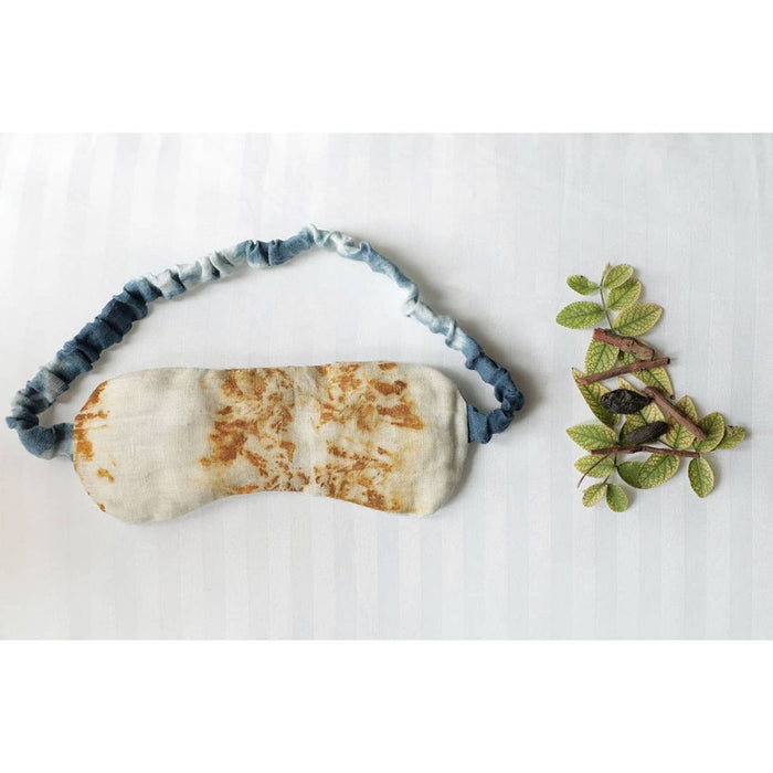 Bageeya Handwoven organic cotton Eco-Printed  Eye mask | Crafted with Sacred temple flowers and Ayurvedic herbs