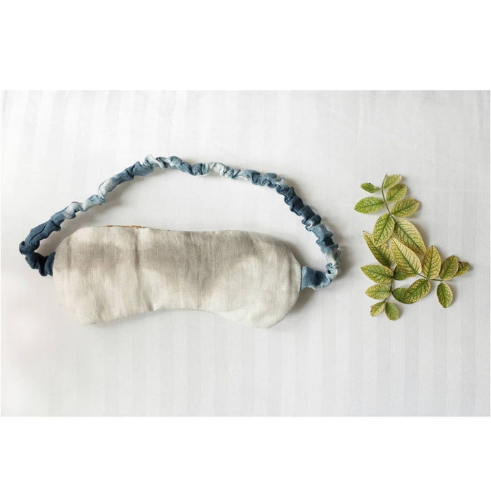 Bageeya Handwoven organic cotton Eco-Printed  Eye mask | Crafted with Sacred temple flowers and Ayurvedic herbs