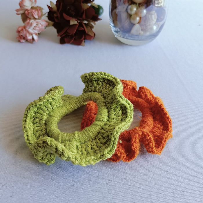 Handmade Bright Crochet Scrunchies - Set Of 2 (B)