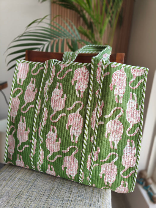 Tiger tote (Emerald Green)