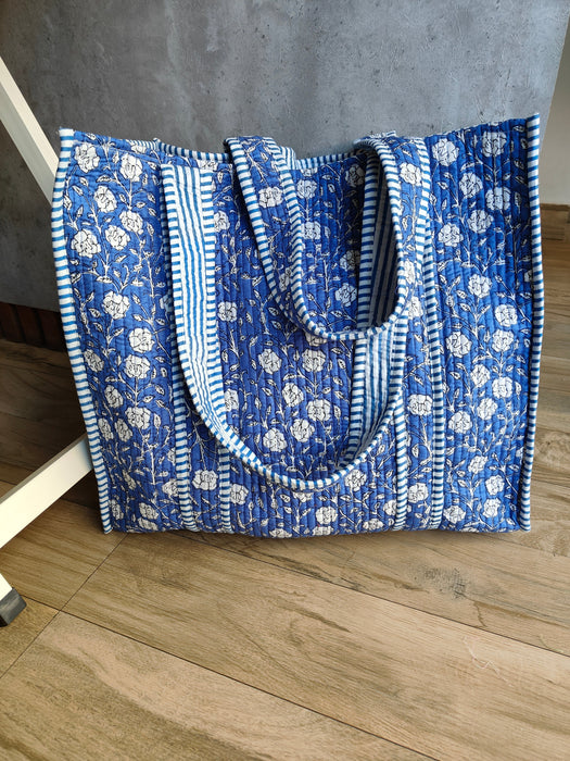 Camellia Garden Tote (Azure Blue)