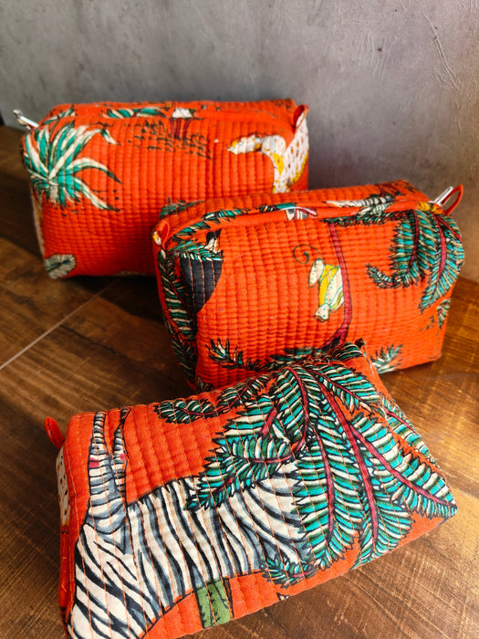 Jungle Joy Tangerine -Toiletry Pouches (set of 3)