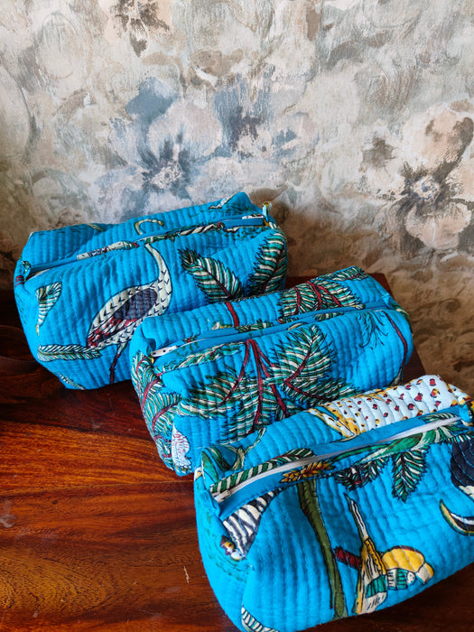 Jungle Joy Blue - Toiletry Pouches (set of 3)