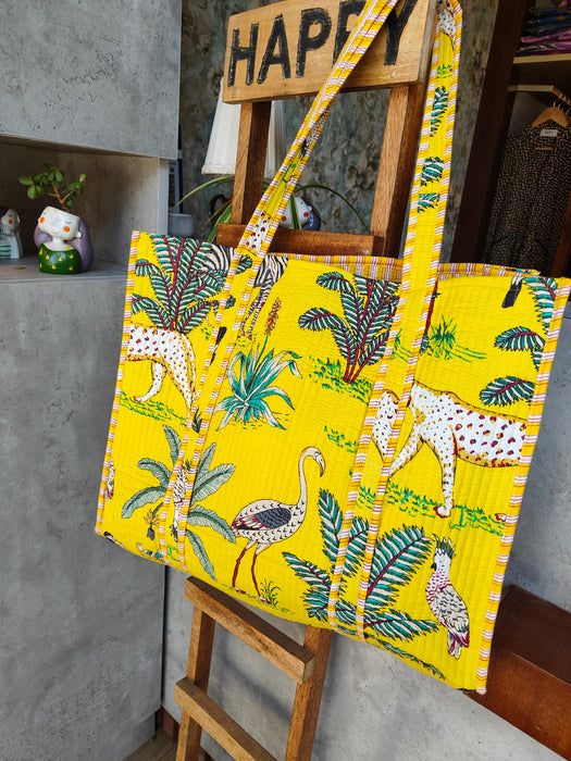 Jungle Joy Tote (Lemon Yellow)