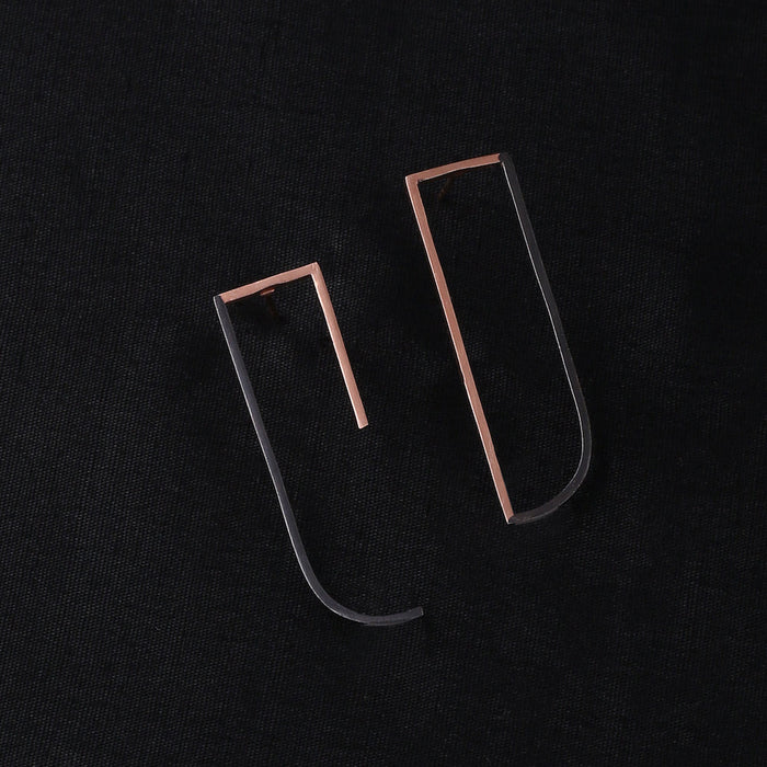 Partial Earrings - Rose Gold/Black