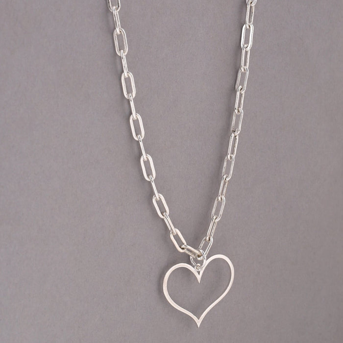 Happy Heart Necklace - Silver