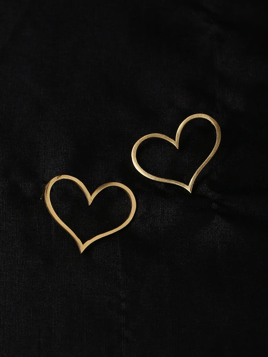 Happy Heart Studs - Golden