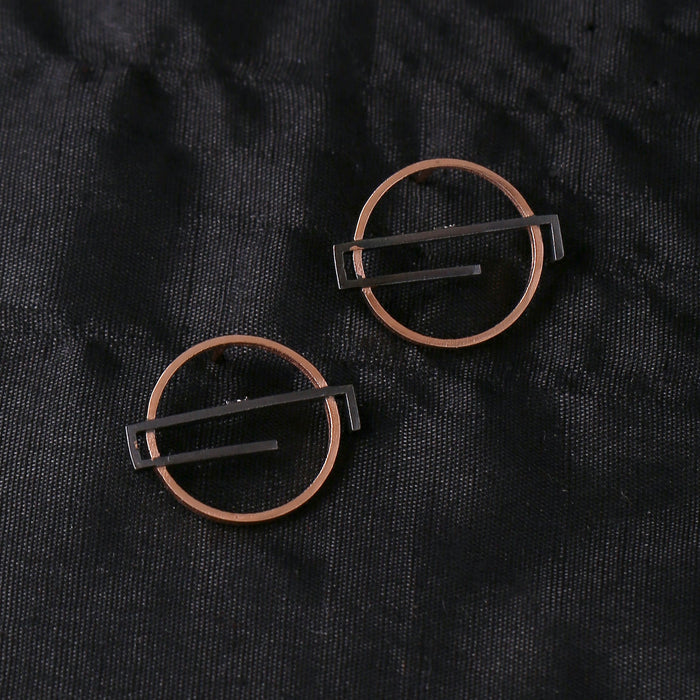 Curio Earrings - Rose Gold/Black