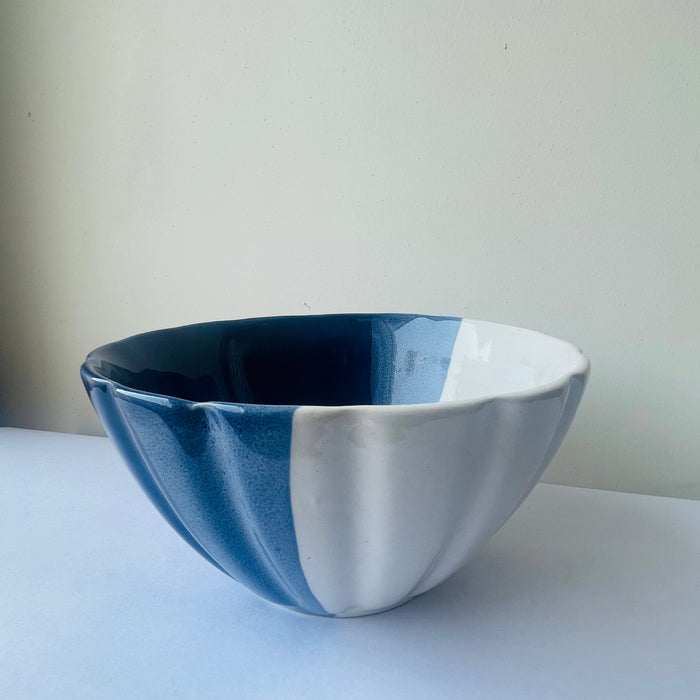 Ceramic Blue & White Serving Bowl