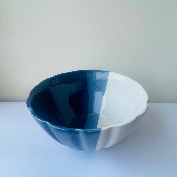 Ceramic Blue & White Serving Bowl