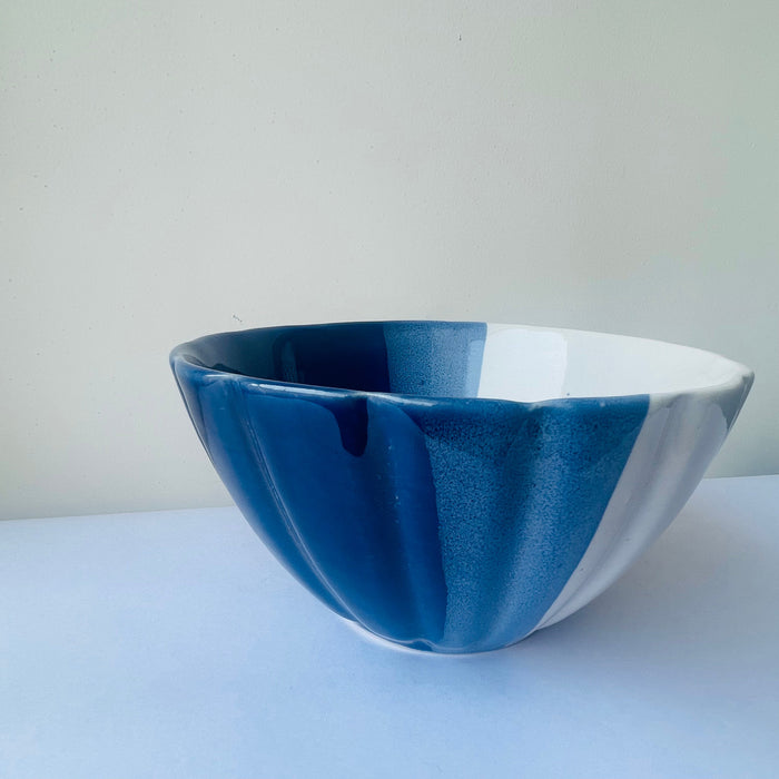 Ceramic Blue & White Serving Bowl