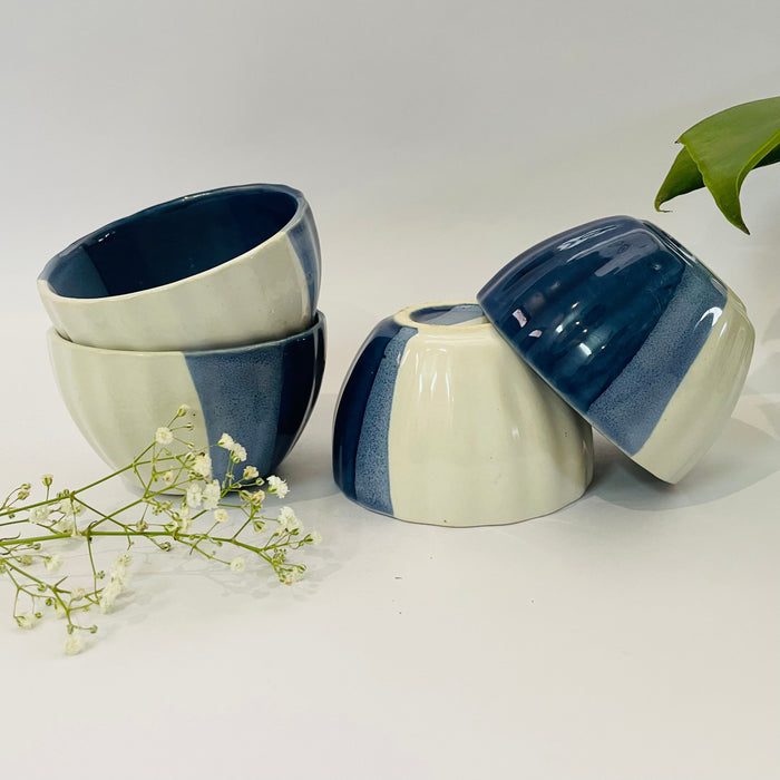 Ceramic Blue & White Snack Bowls