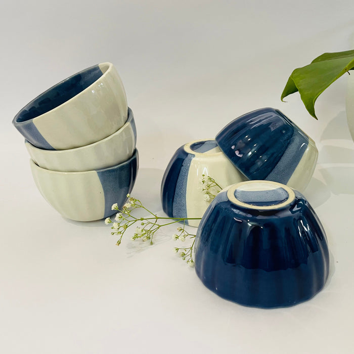 Ceramic Blue & White Snack Bowls