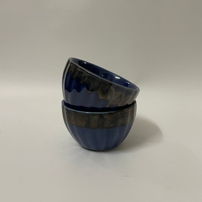 Ceramic Deep Blue Snack Bowls